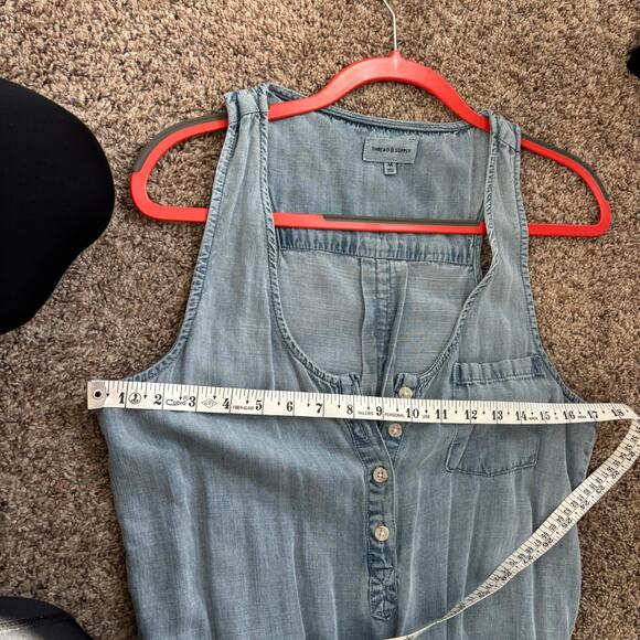 Thread & Supply Women’s Faith & Flower Jumpsuit Chambray Sz M Tencel Comfy - Picture 12 of 16